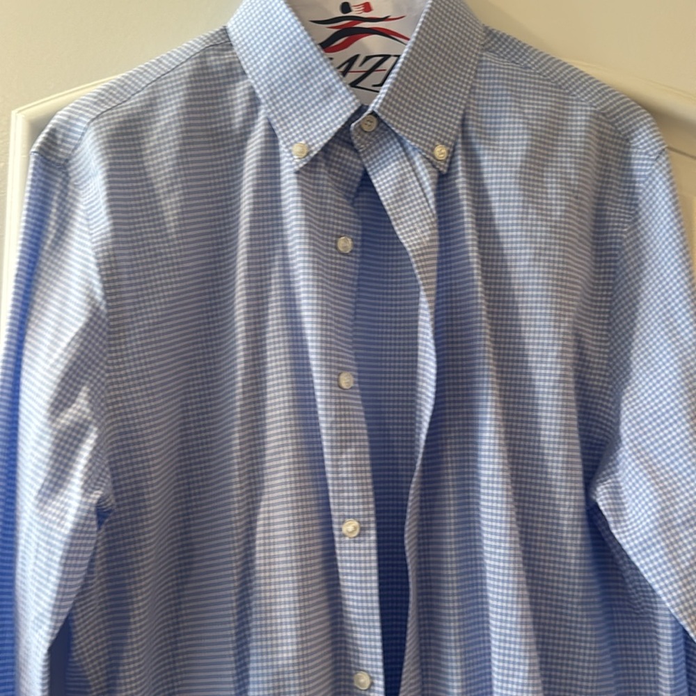Tommy Hilfiger Men's Slim Fit Non Iron Gingham Dress Shirt -Size M - Picture 5 of 11